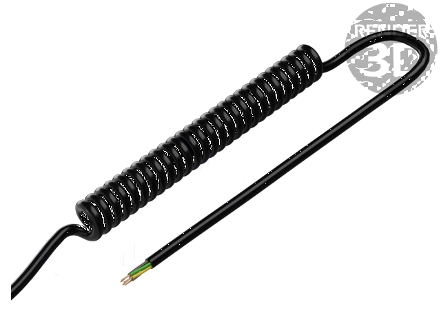 Leiding: spiraalvormig; 6x0,22mm2; niet-afgeschermd; PUR; zwart Leiding: spiraalvormig; 6x0,22mm2; niet-afgeschermd; PUR; zwart
